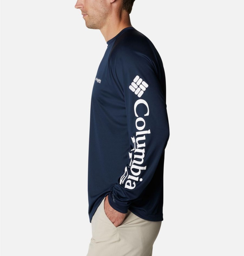 Columbia PFG Terminal Tackle Long Sleeve Men's T-Shirt Navy | YTLFRU-261