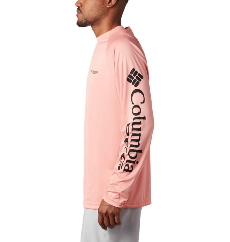 Columbia PFG Terminal Tackle Long Sleeve Men's T-Shirt Pink | VBKQCE-019