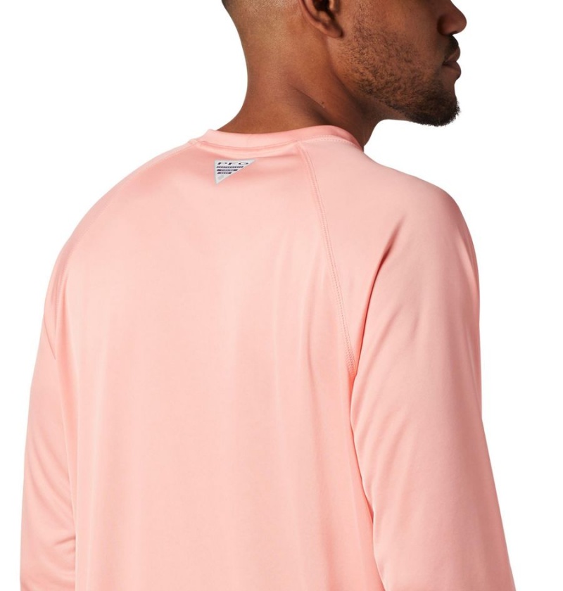 Columbia PFG Terminal Tackle Long Sleeve Men's T-Shirt Pink | VBKQCE-019