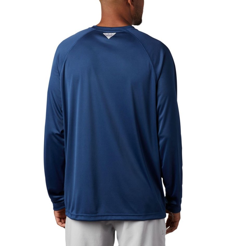 Columbia PFG Terminal Tackle Long Sleeve Men's T-Shirt Blue | AVUBEO-136