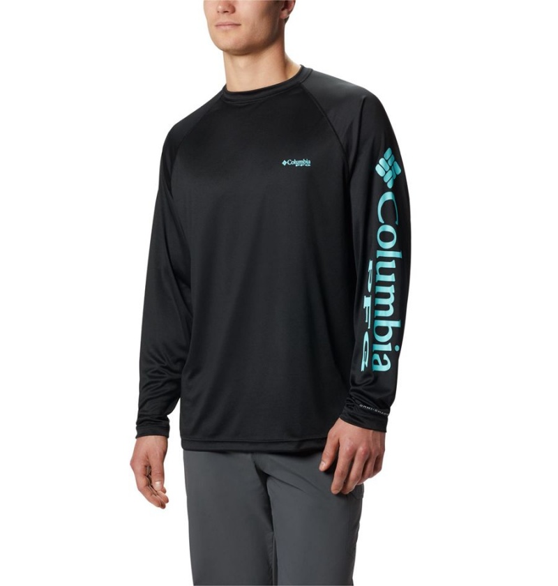 Columbia PFG Terminal Tackle Long Sleeve Men\'s T-Shirt Black | GMTWSF-260