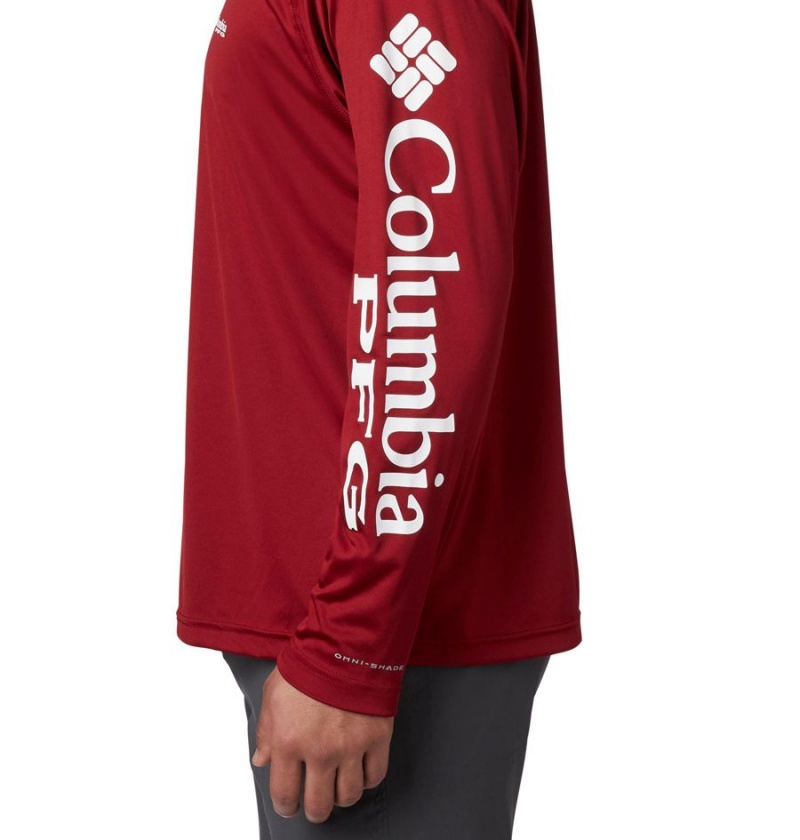 Columbia PFG Terminal Tackle Long Sleeve Men's T-Shirt Red | BVMTCQ-234