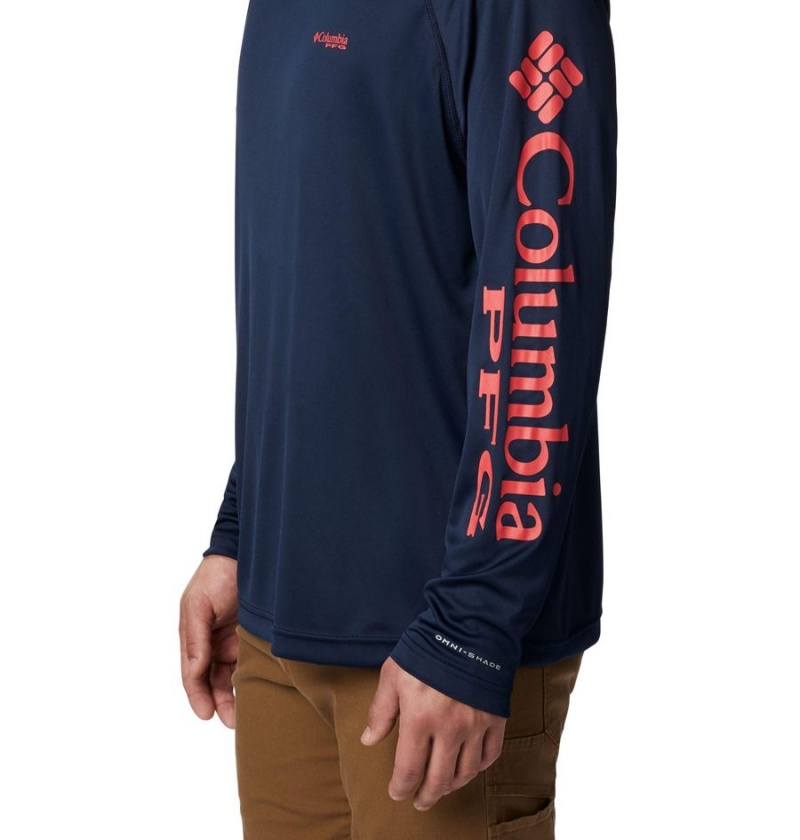 Columbia PFG Terminal Tackle Long Sleeve Men's T-Shirt Navy | QLUZKC-642