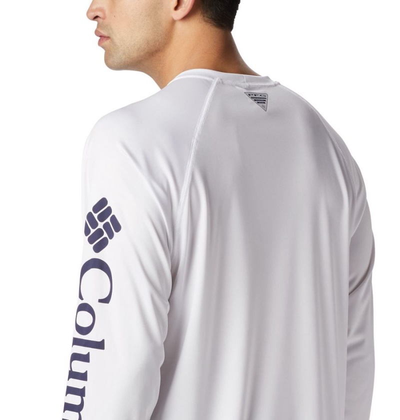 Columbia PFG Terminal Tackle Long Sleeve Men's T-Shirt White | XCRAFS-974