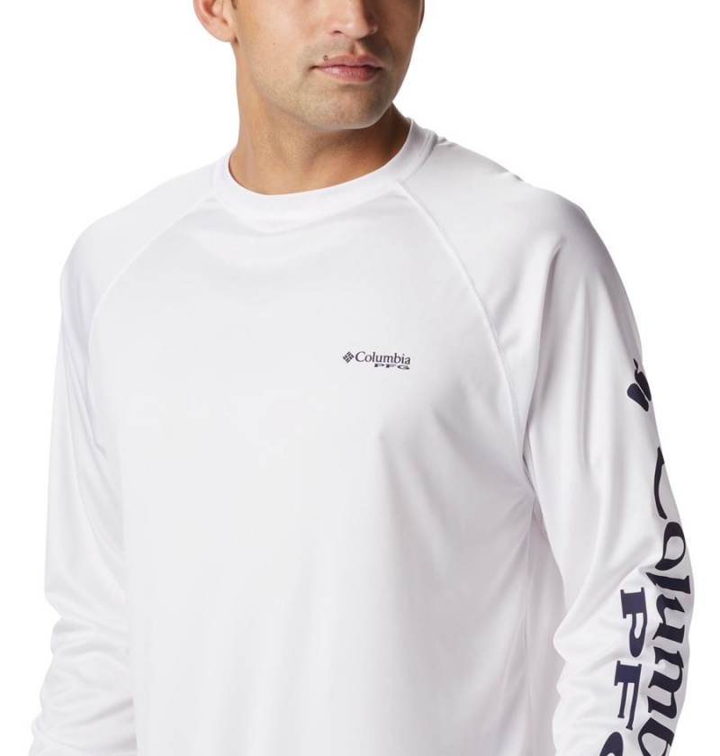 Columbia PFG Terminal Tackle Long Sleeve Men's T-Shirt White | XCRAFS-974