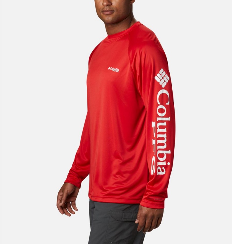 Columbia PFG Terminal Tackle Long Sleeve Men's T-Shirt Red | DYALUF-257