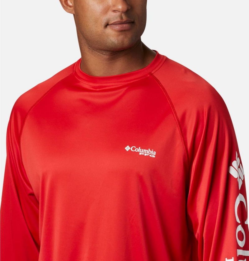 Columbia PFG Terminal Tackle Long Sleeve Men's T-Shirt Red | DYALUF-257