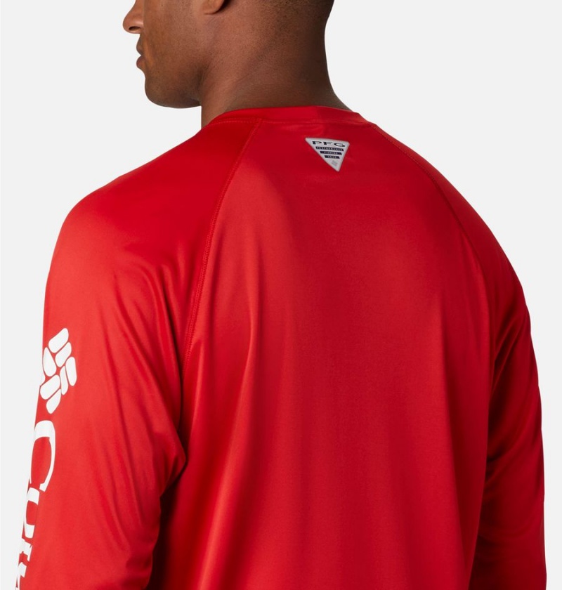 Columbia PFG Terminal Tackle Long Sleeve Men's T-Shirt Red | DYALUF-257