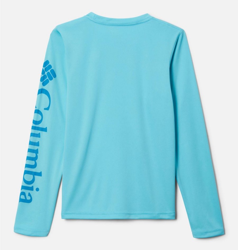 Columbia PFG Terminal Tackle Long Sleeve Kids' T-Shirt Blue | QATGBR-298