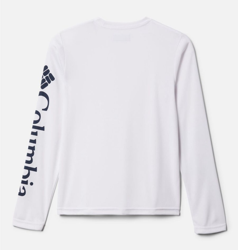 Columbia PFG Terminal Tackle Long Sleeve Kids' T-Shirt White | EUDTHG-613