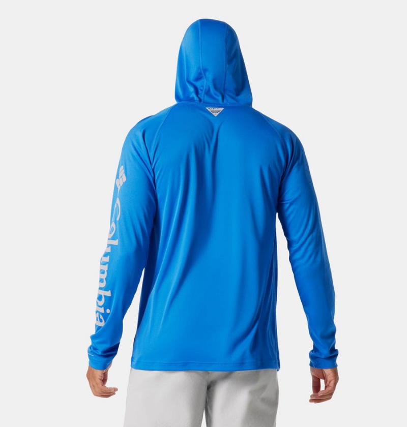 Columbia PFG Terminal Tackle Men's Hoodie Blue | KCQGEW-037