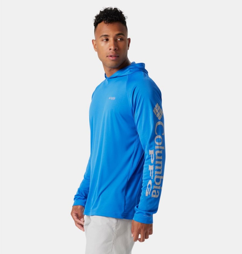 Columbia PFG Terminal Tackle Men's Hoodie Blue | KCQGEW-037