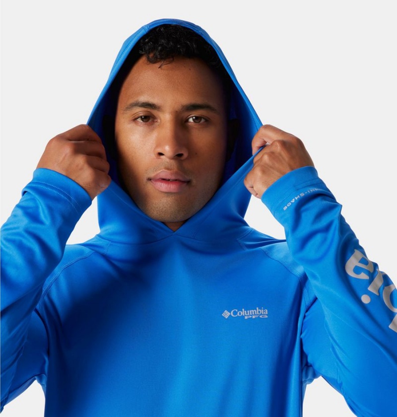 Columbia PFG Terminal Tackle Men's Hoodie Blue | KCQGEW-037