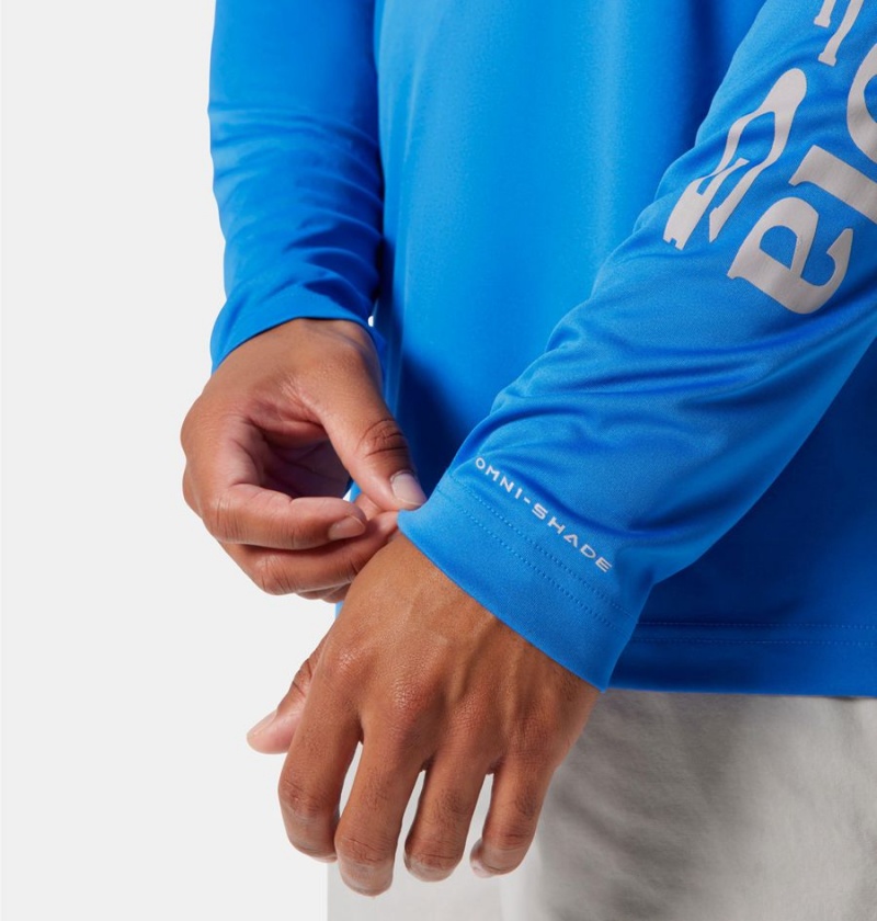 Columbia PFG Terminal Tackle Men's Hoodie Blue | KCQGEW-037