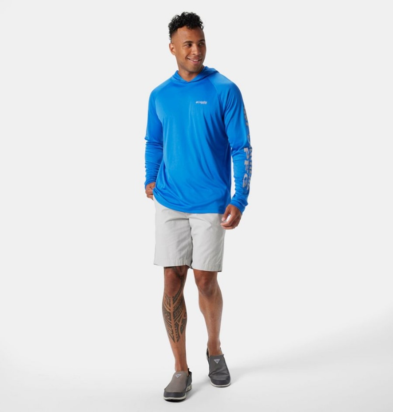 Columbia PFG Terminal Tackle Men's Hoodie Blue | KCQGEW-037