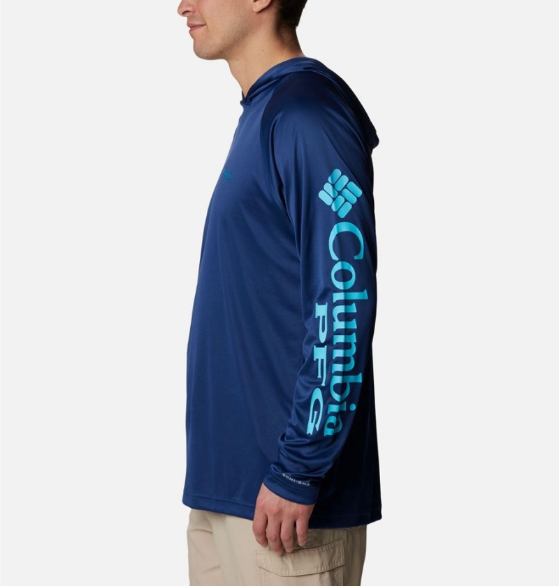 Columbia PFG Terminal Tackle Men's Hoodie Blue | FPOCXI-752
