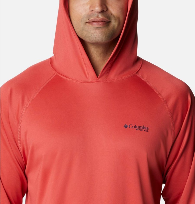 Columbia PFG Terminal Tackle Men's Hoodie Red | NWMFRX-417