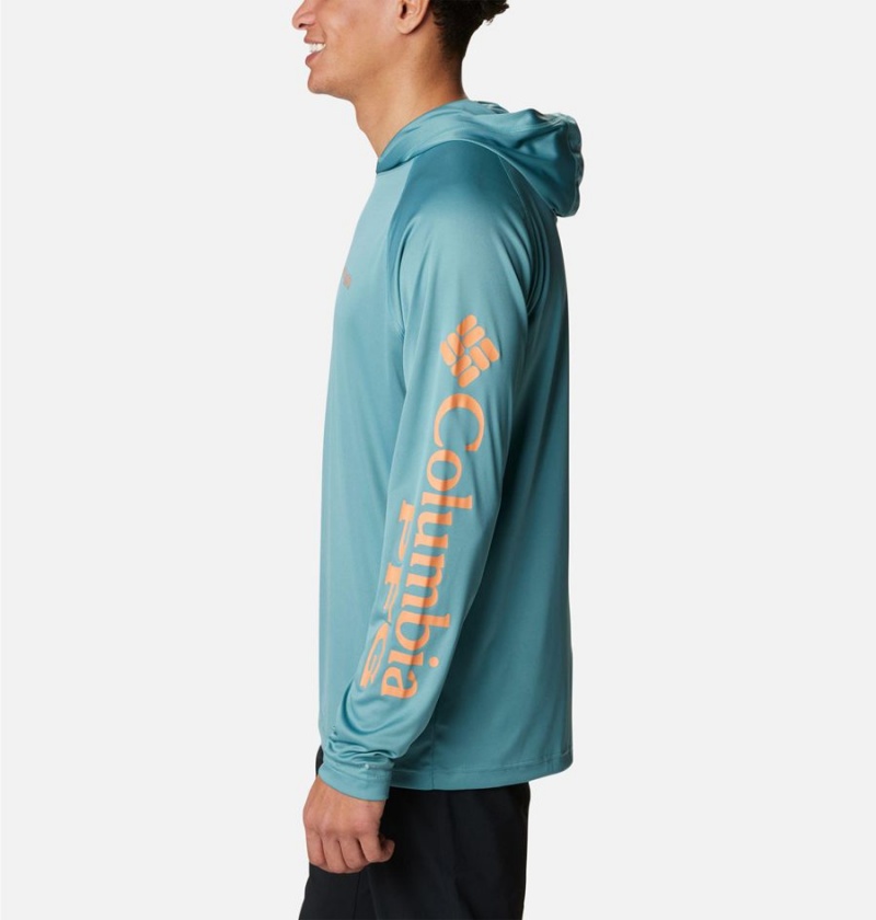 Columbia PFG Terminal Tackle Men's Hoodie Turquoise | WINXQC-451