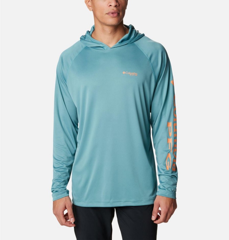 Columbia PFG Terminal Tackle Men\'s Hoodie Turquoise | WINXQC-451