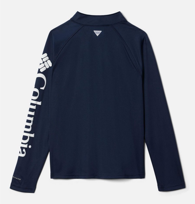 Columbia PFG Terminal Tackle Quarter Zip Pullover Kids' Fleece Navy | WNTHJB-364