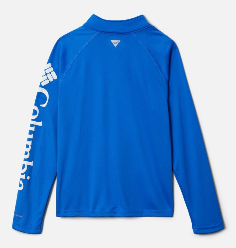 Columbia PFG Terminal Tackle Quarter Zip Pullover Kids' Fleece Blue | XYPEOL-843
