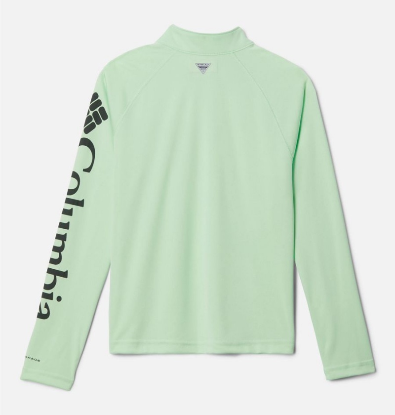 Columbia PFG Terminal Tackle Quarter Zip Pullover Kids' Fleece Green | MCNVSA-231