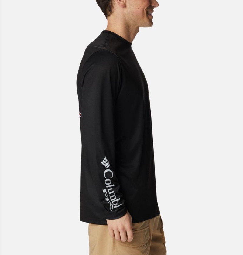 Columbia PFG Terminal Tackle Statetriot Long Sleeve Men's T-Shirt Black | BXPMWV-364