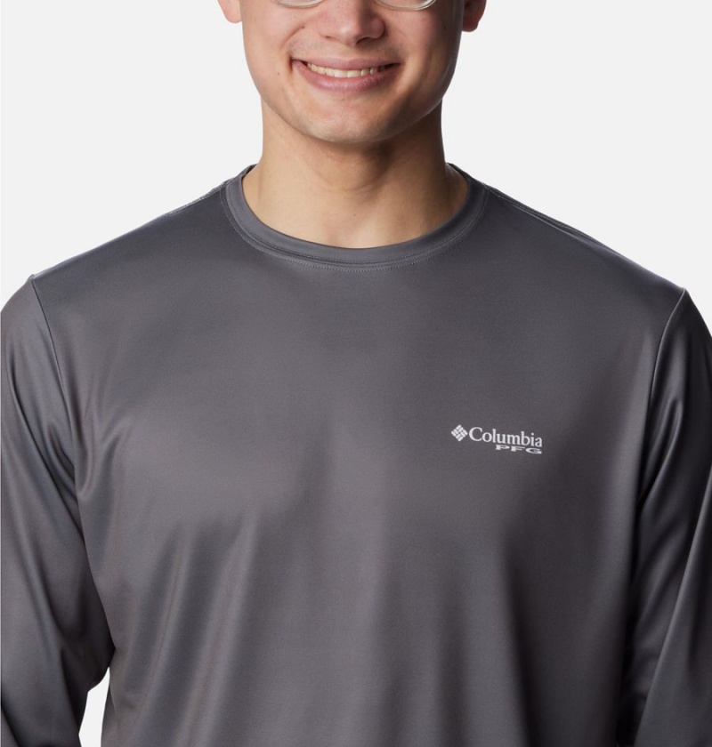 Columbia PFG Terminal Tackle Statetriot Long Sleeve Men's T-Shirt Grey | NGVPEB-652