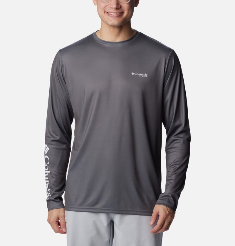 Columbia PFG Terminal Tackle Statetriot Long Sleeve Men\'s T-Shirt Grey | NGVPEB-652