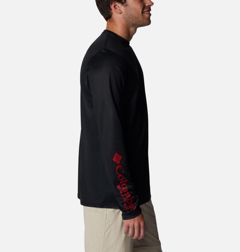 Columbia PFG Terminal Tackle Statetriot Long Sleeve Men's T-Shirt Black | HCRPAT-028