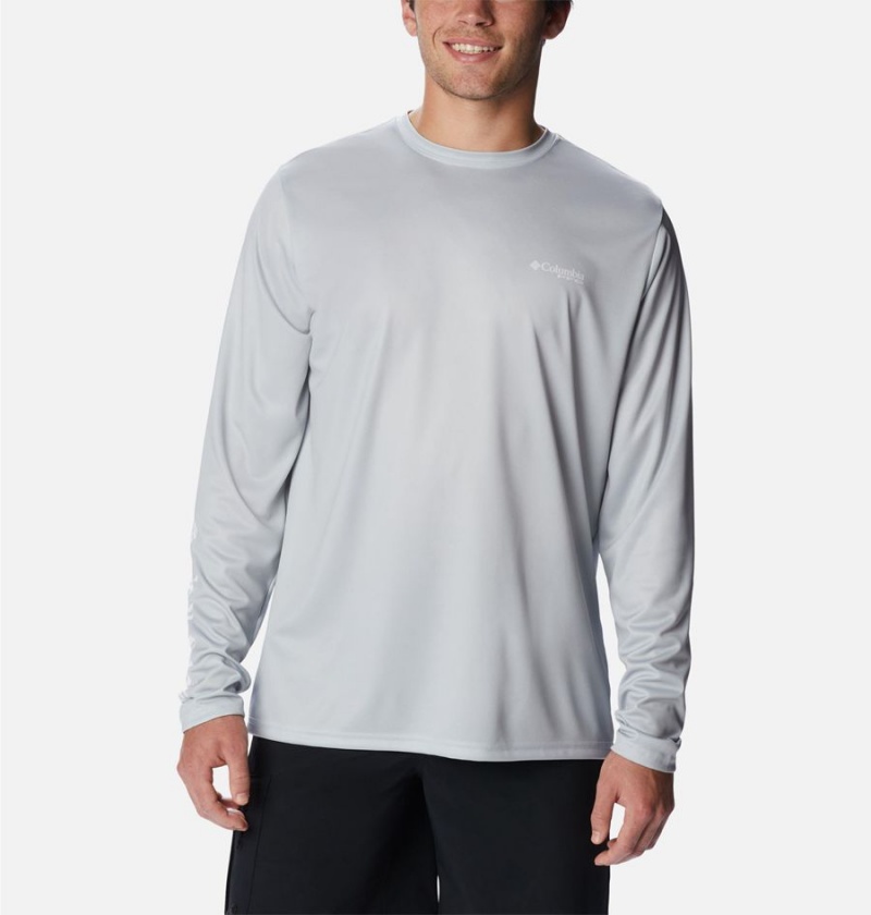 Columbia PFG Terminal Tackle Statetriot Long Sleeve Men's T-Shirt Grey | TGYINR-418