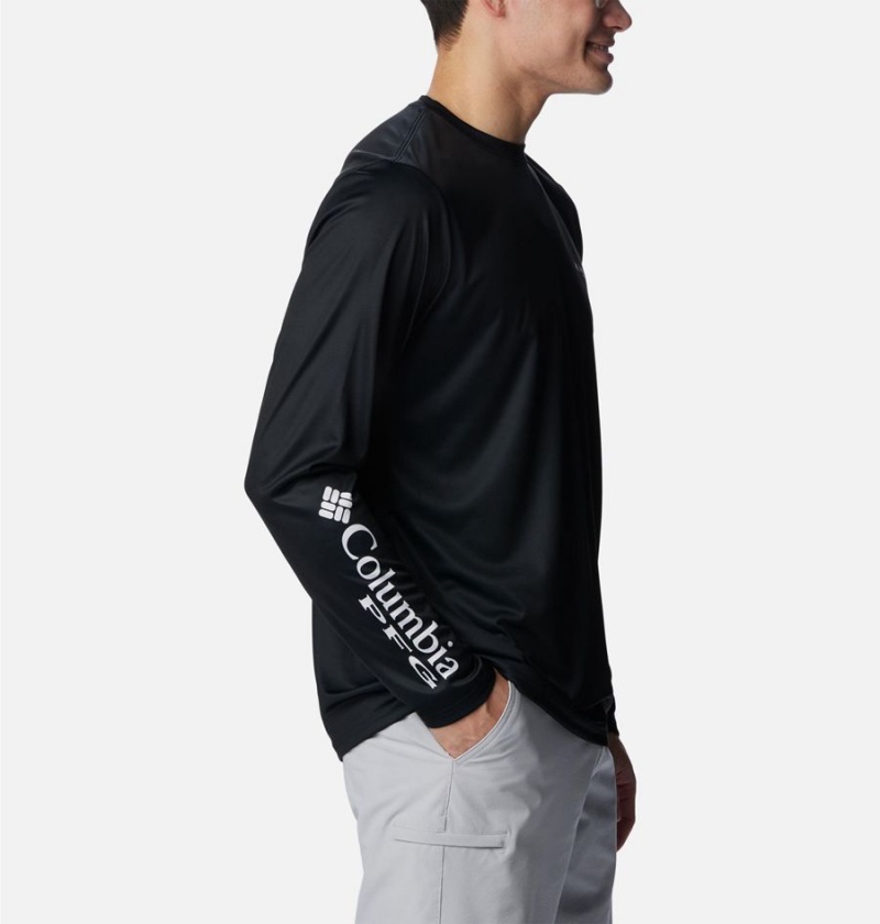 Columbia PFG Terminal Tackle Statetriot Long Sleeve Men's T-Shirt Black | OGLEVI-208