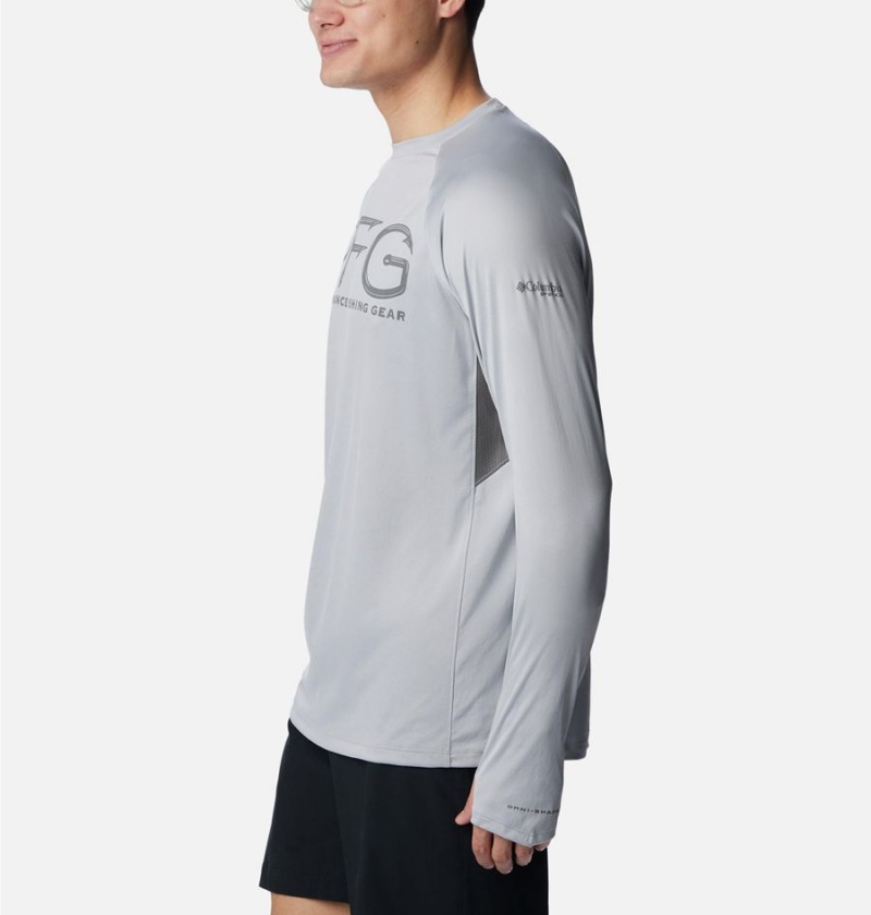 Columbia PFG Terminal Tackle Vent Long Sleeve Men's T-Shirt Grey | KJDUNG-870
