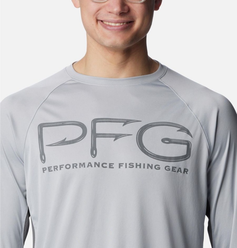 Columbia PFG Terminal Tackle Vent Long Sleeve Men's T-Shirt Grey | KJDUNG-870