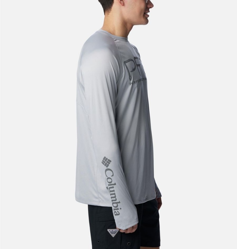 Columbia PFG Terminal Tackle Vent Long Sleeve Men's T-Shirt Grey | KJDUNG-870