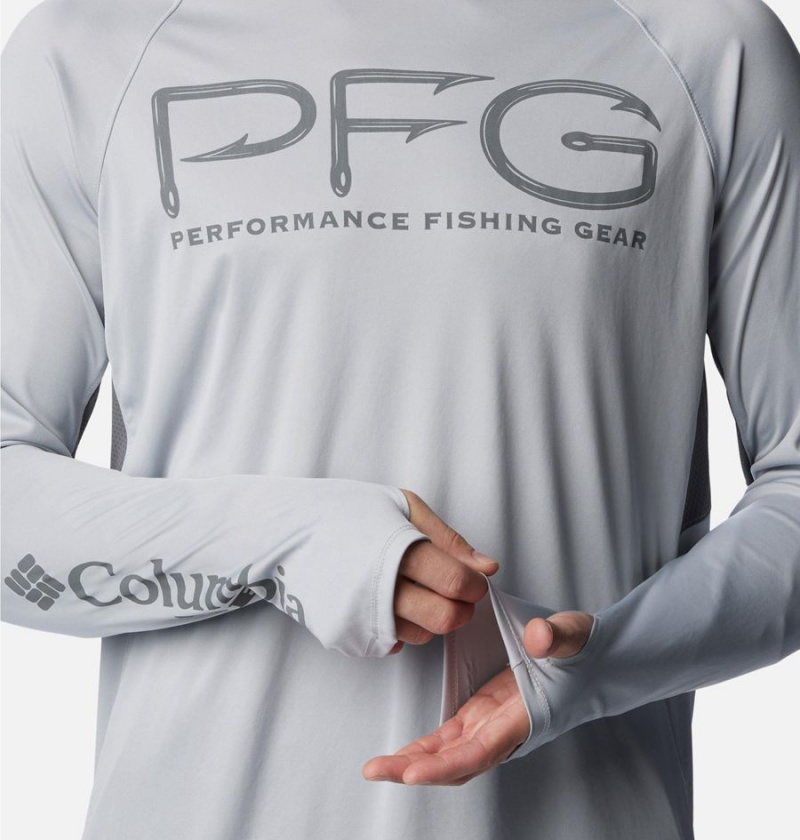 Columbia PFG Terminal Tackle Vent Long Sleeve Men's T-Shirt Grey | KJDUNG-870