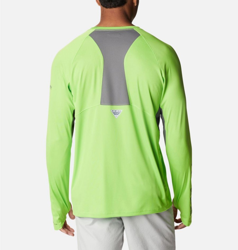 Columbia PFG Terminal Tackle Vent Long Sleeve Men's T-Shirt Green | IRDKMO-241