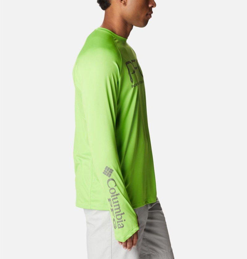 Columbia PFG Terminal Tackle Vent Long Sleeve Men's T-Shirt Green | IRDKMO-241