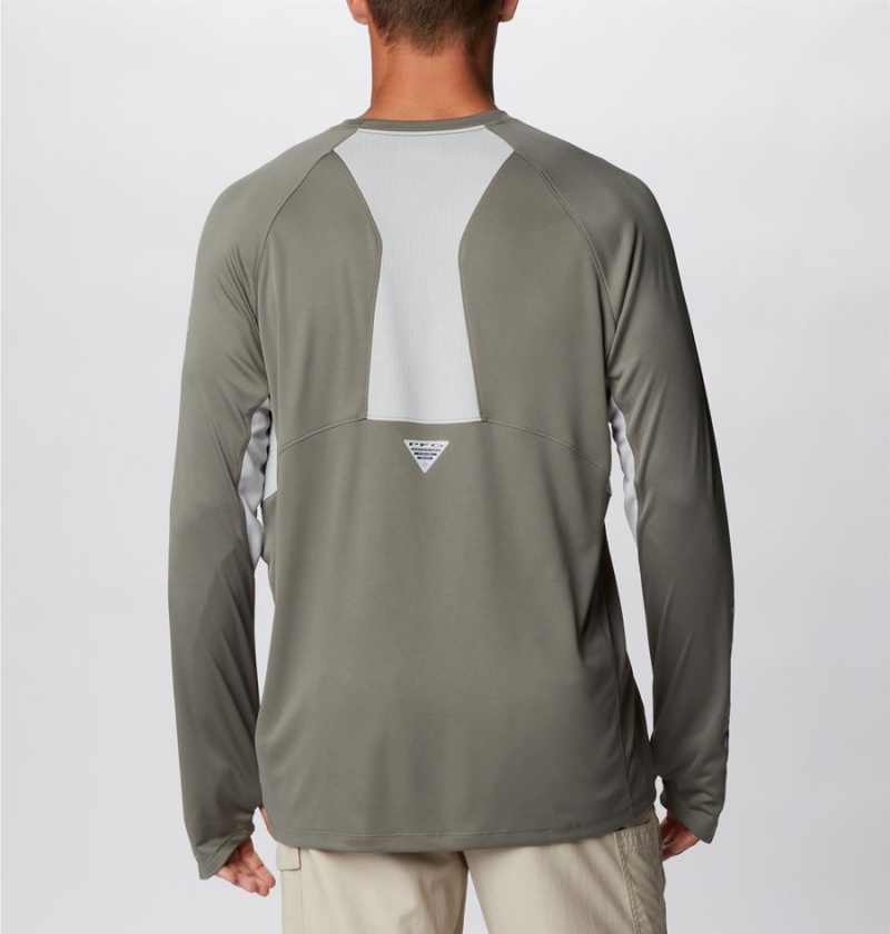 Columbia PFG Terminal Tackle Vent Long Sleeve Men's T-Shirt Green | ZCDGAU-081
