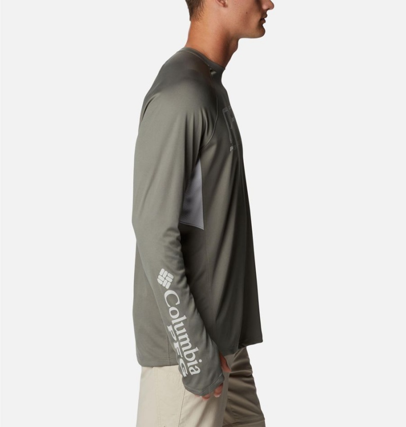 Columbia PFG Terminal Tackle Vent Long Sleeve Men's T-Shirt Green | ZCDGAU-081