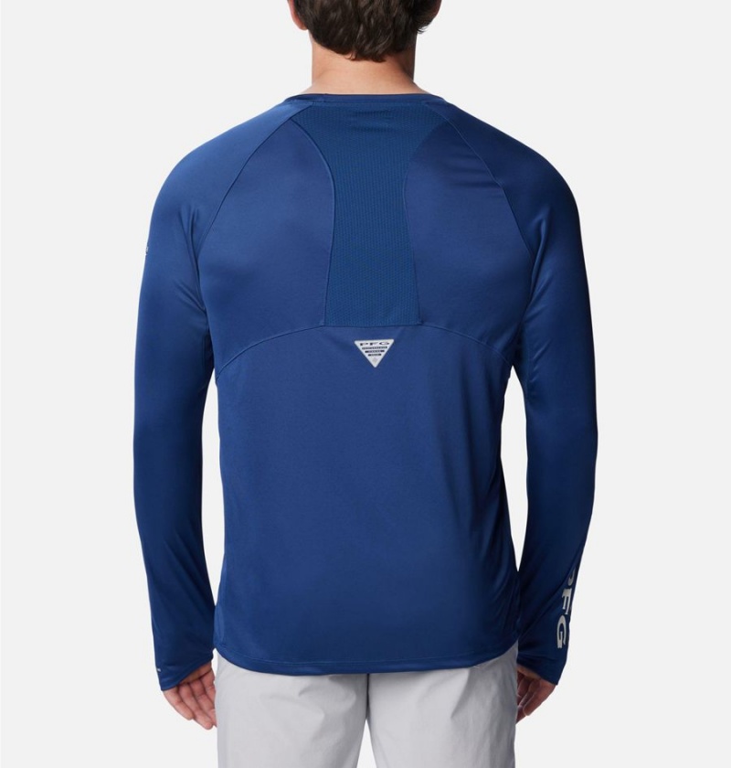 Columbia PFG Terminal Tackle Vent Long Sleeve Men's T-Shirt Blue | GBHDZJ-742