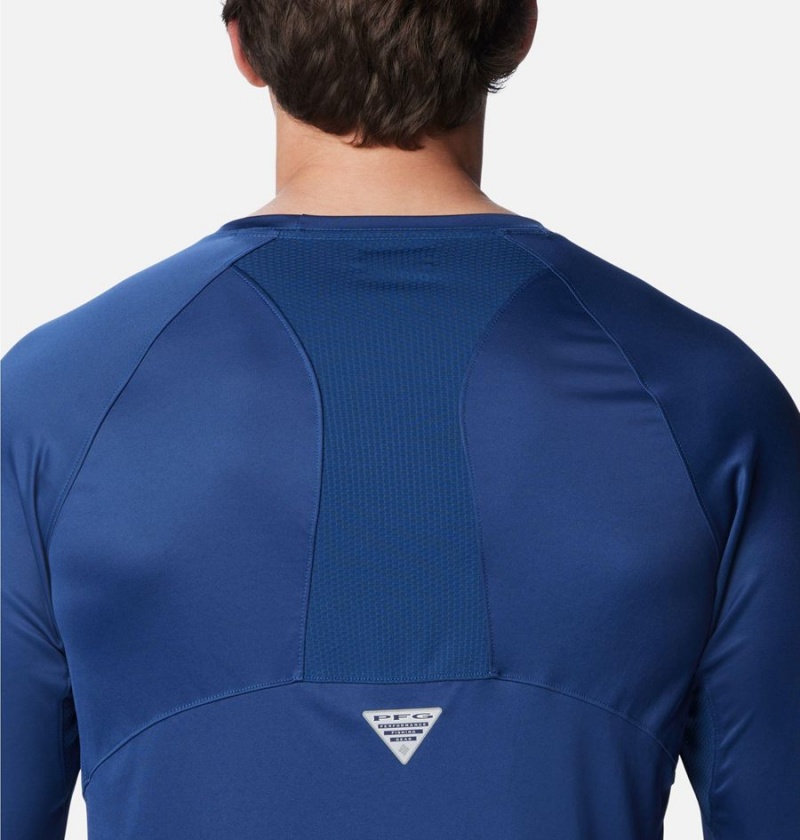 Columbia PFG Terminal Tackle Vent Long Sleeve Men's T-Shirt Blue | GBHDZJ-742