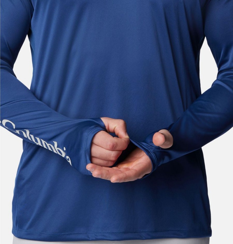 Columbia PFG Terminal Tackle Vent Long Sleeve Men's T-Shirt Blue | GBHDZJ-742