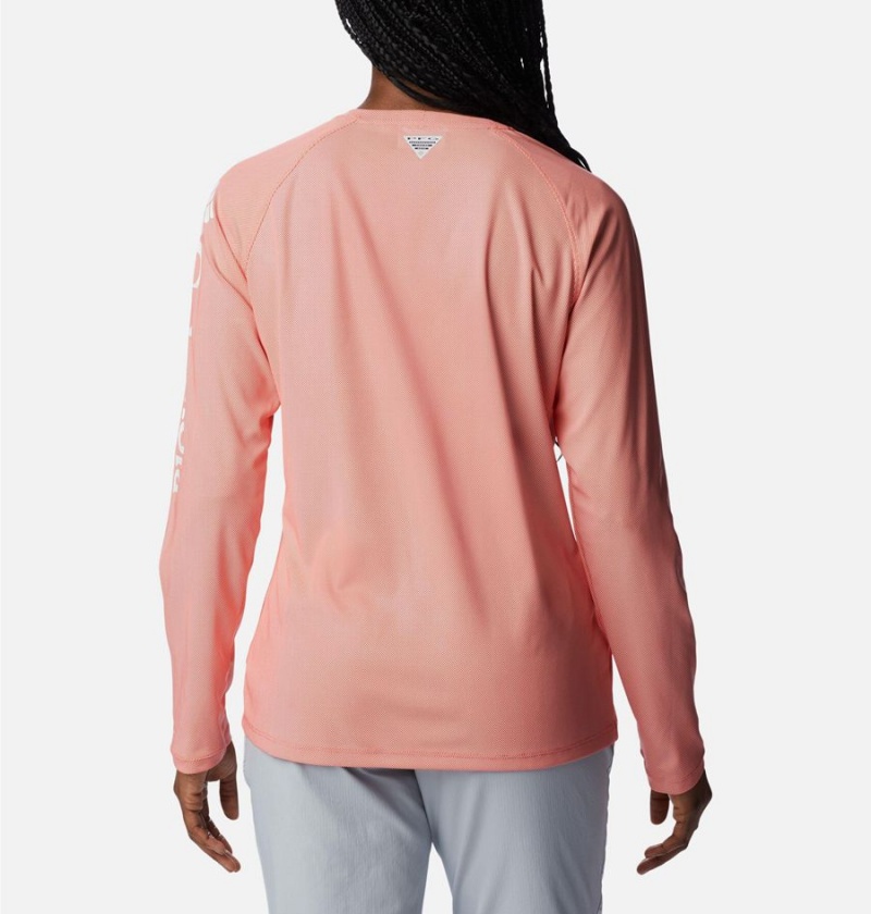 Columbia PFG Tidal Deflector Long Sleeve Women's T-Shirt Coral | CZPBSO-573