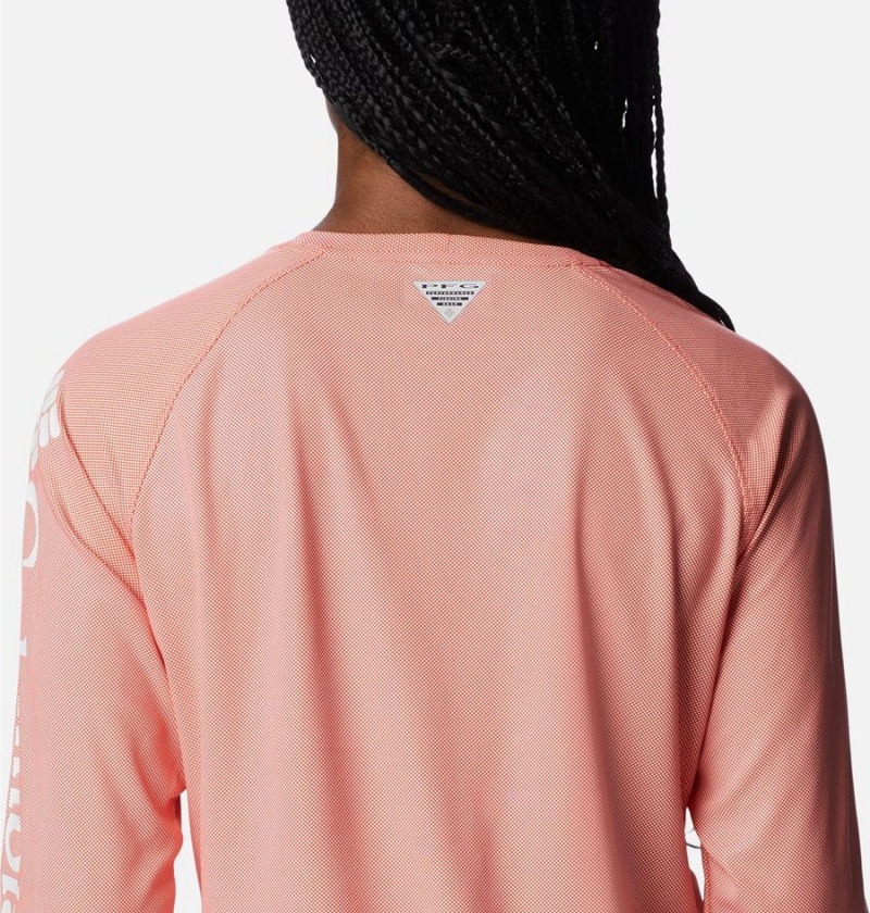 Columbia PFG Tidal Deflector Long Sleeve Women's T-Shirt Coral | CZPBSO-573