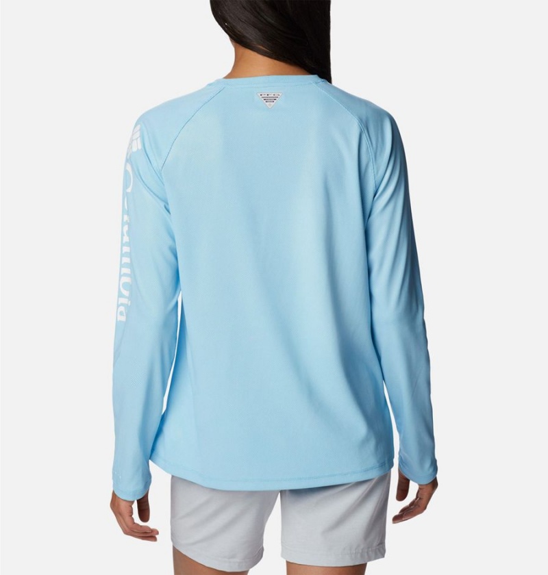 Columbia PFG Tidal Deflector Long Sleeve Women's T-Shirt Blue | DPNYTV-201
