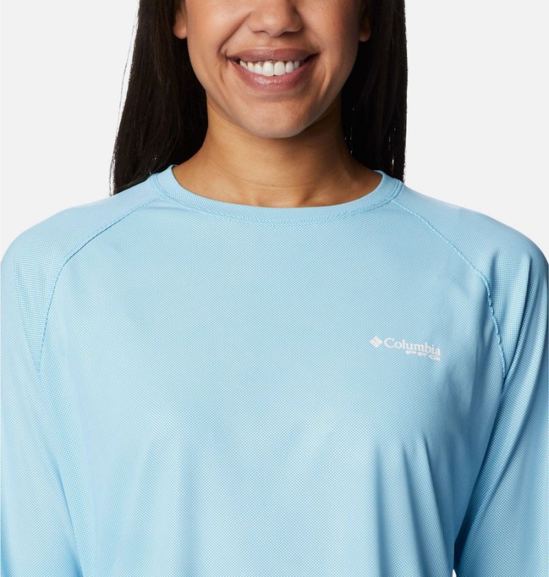 Columbia PFG Tidal Deflector Long Sleeve Women's T-Shirt Blue | DPNYTV-201