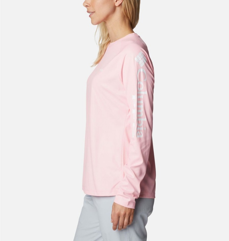 Columbia PFG Tidal Deflector Long Sleeve Women's T-Shirt Pink | MKGWVS-589