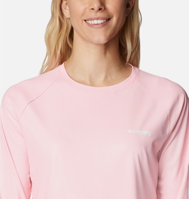 Columbia PFG Tidal Deflector Long Sleeve Women's T-Shirt Pink | MKGWVS-589