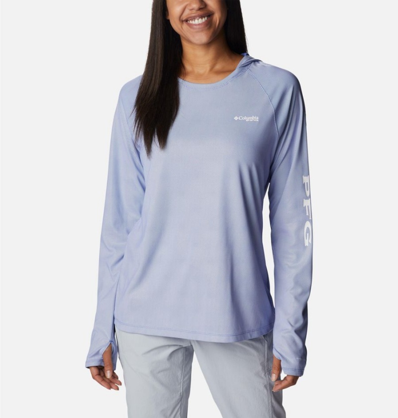 Columbia PFG Tidal Deflector Women\'s Hoodie Purple | VOJBZM-982